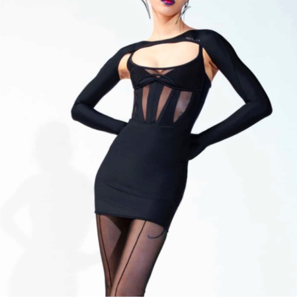 Mugler x H&M Mini Corset Style Dress in Black